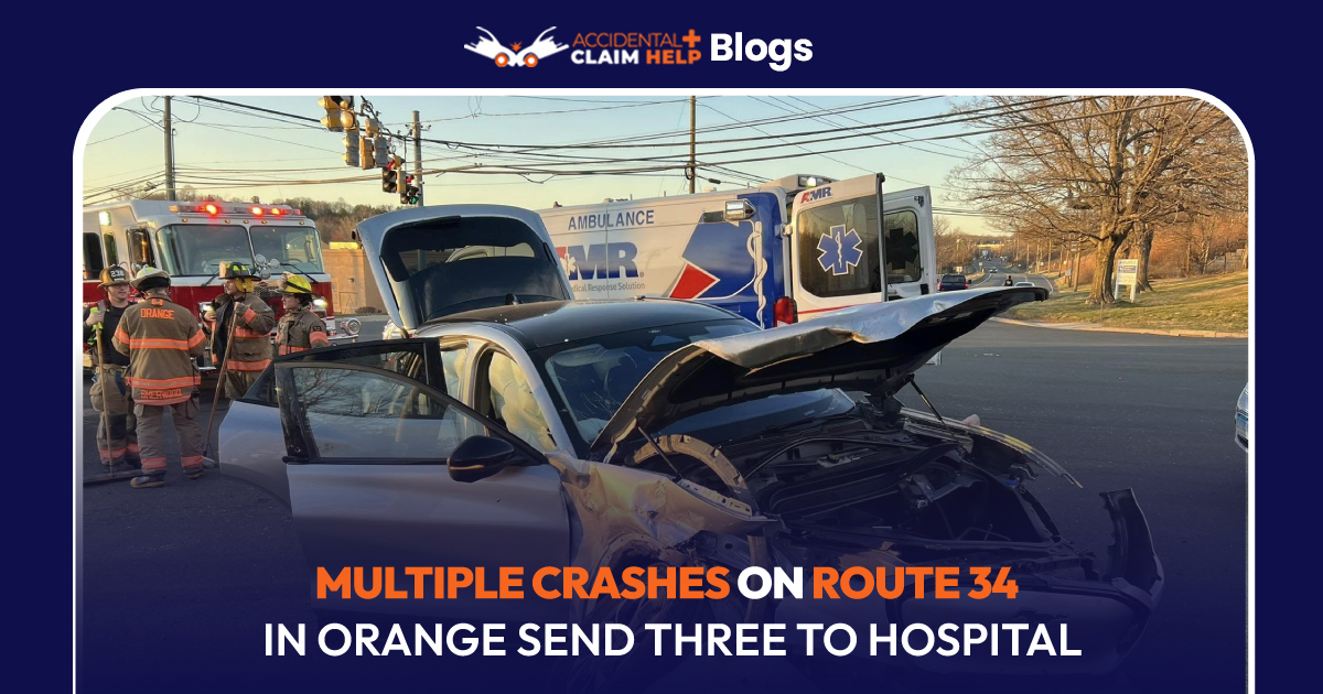 Multiple Crashes on Route 34 in Orange Send Three to Hospital